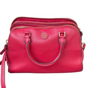 Tory Burch Crossbody Bag Purse Vibrant Red Satchel